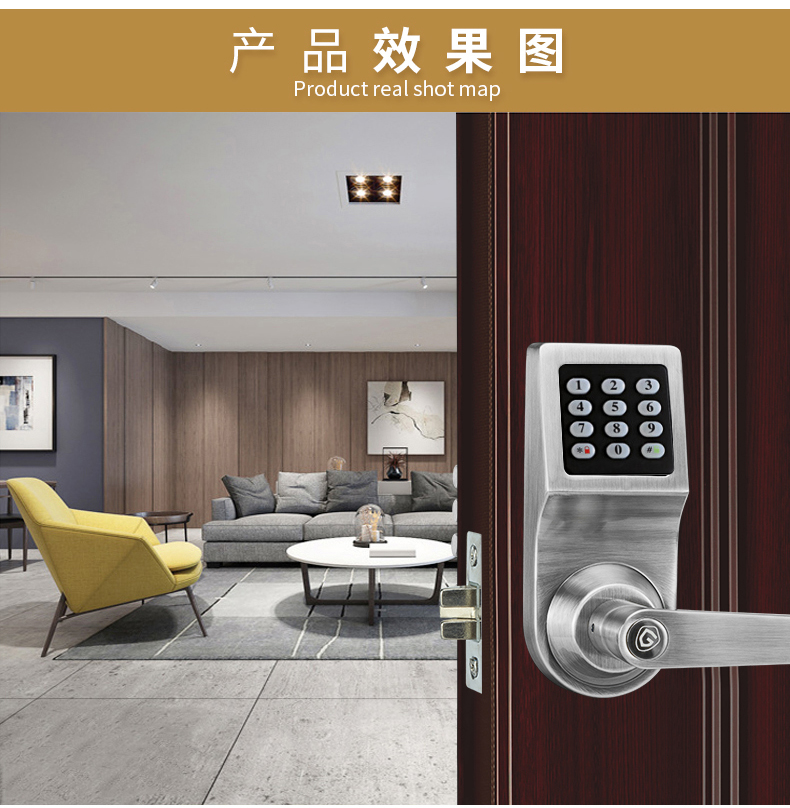 Goodum bluetooth ttlock app zinc alloy cylinder mortise single latch for wood door smart lock password card key D6300 remote control can use