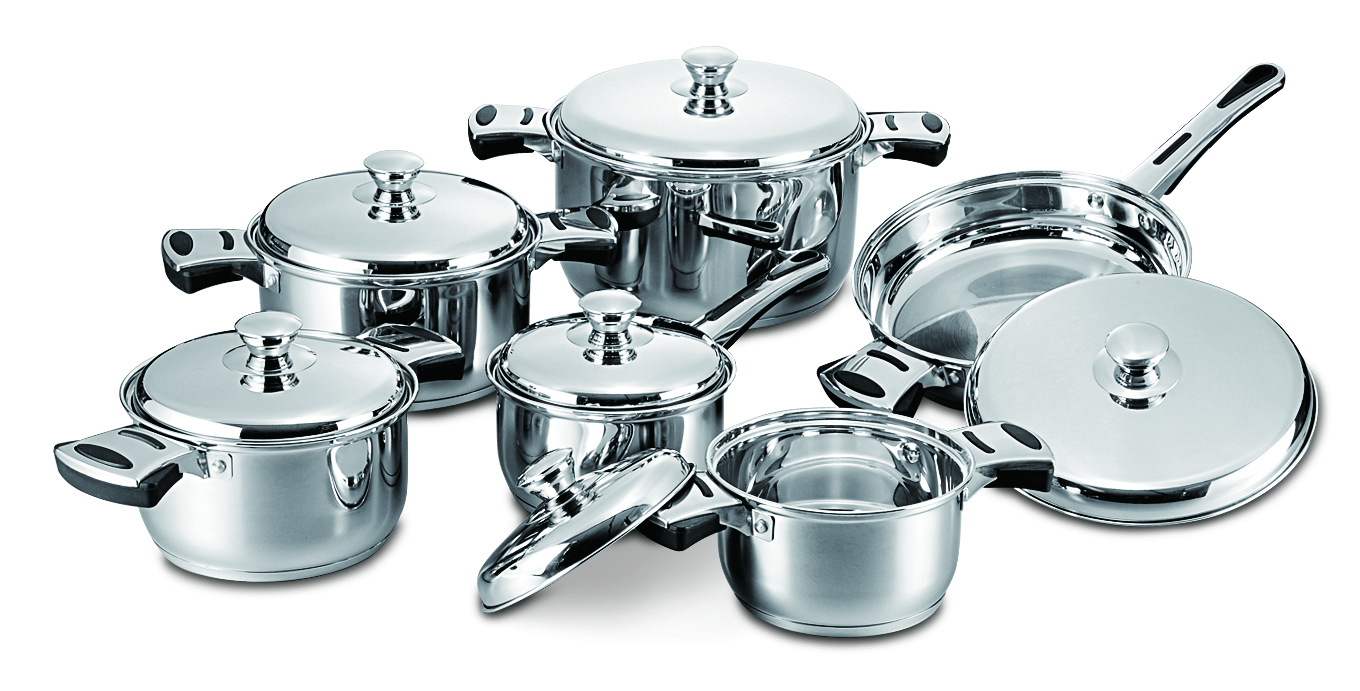 12pc Cookware Set Stainless Steel
