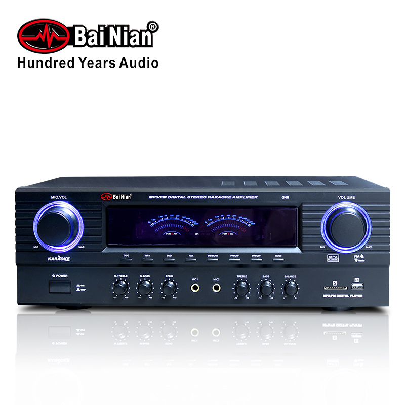 Amplifier(Home Digital Stereo Karaoke Sound System)- LCD Display /Bluetooth/USB/SD/FM/Mic Input For KTV Home Theater