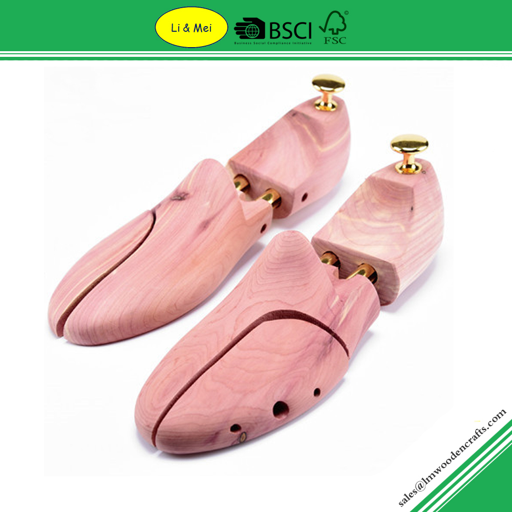 Adjustable Natural Men's Twin-tube Aromatic Red Cedar Wooden Shoe Tree
