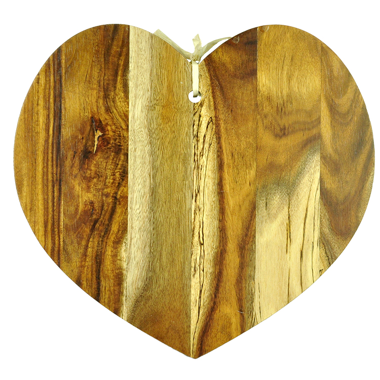 Acacia heart-shaped board