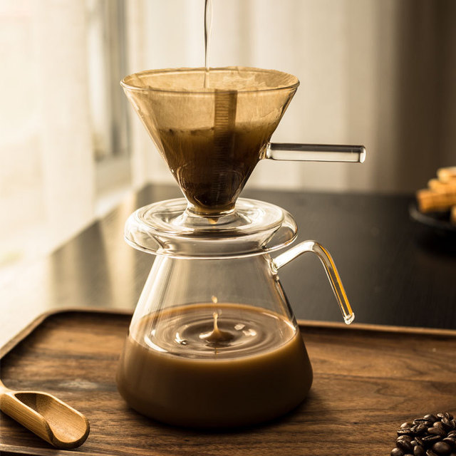 Glass coffee filter cup set