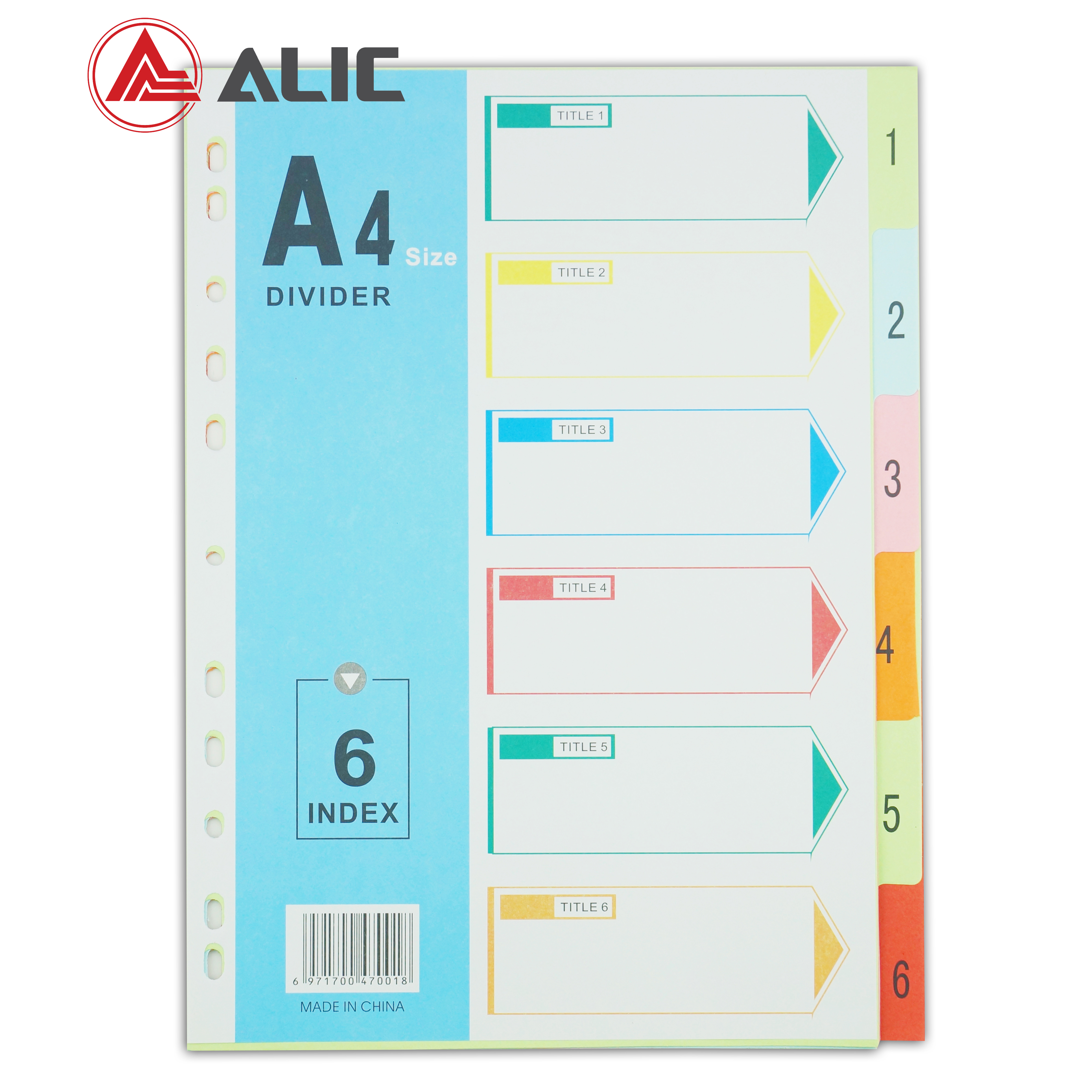 6 Tab Paper Index Dividers