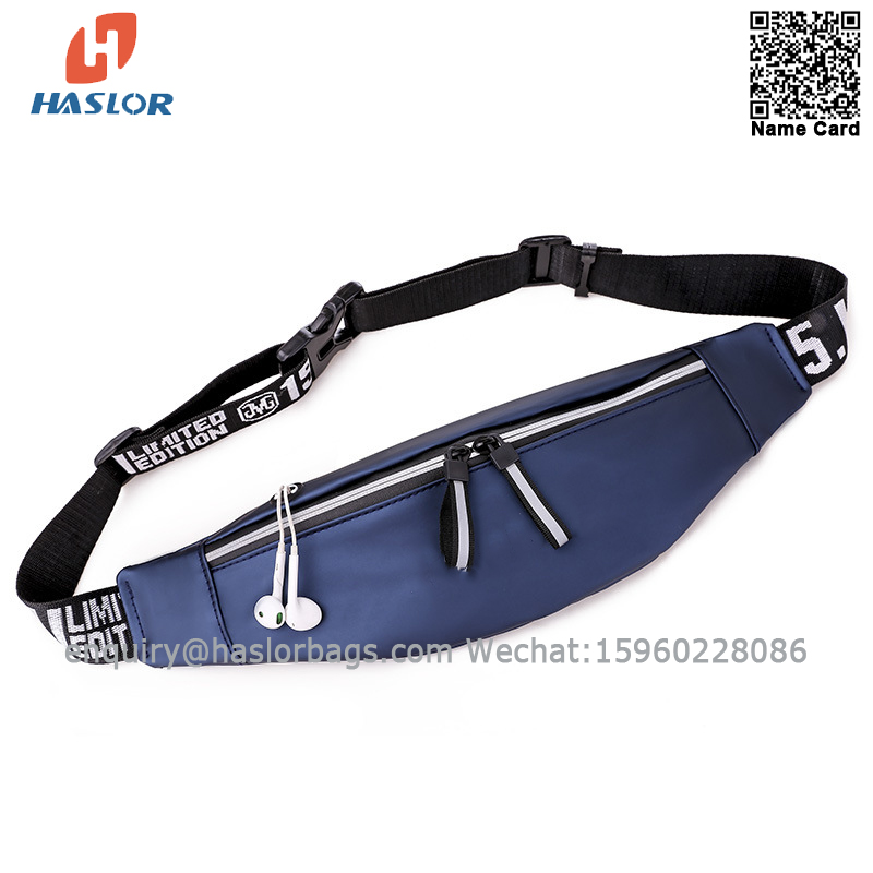 0161# haslor fashion outdoor leisure sports fanny pack ，running leather waist bag for men