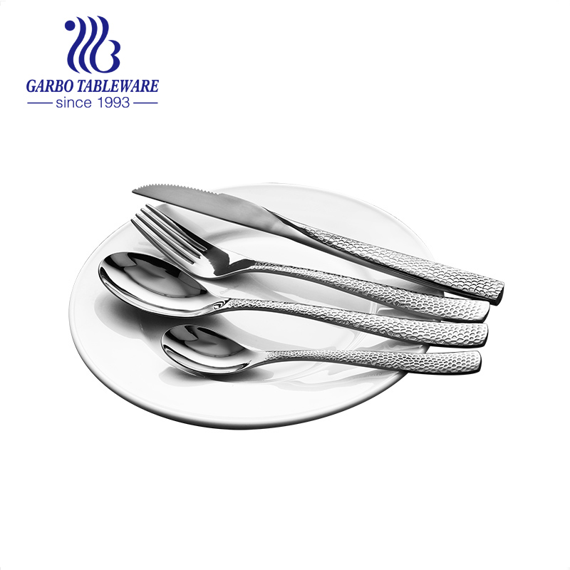 Customized 420 material high quality stainless steel cutlery set for hotel restaurant mirror polish fork knife spoons