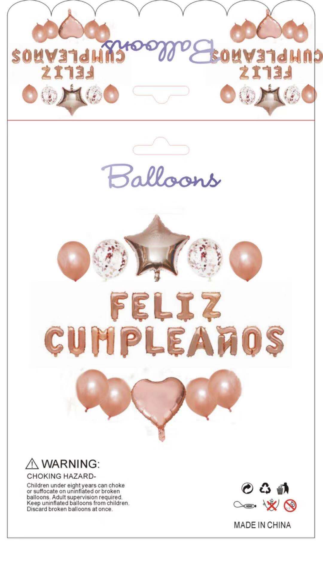 Feliz cumpleaos Balloon set for party decoration