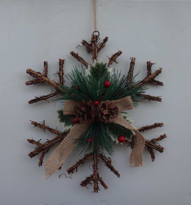 Rattan Snowflake Wall Decor