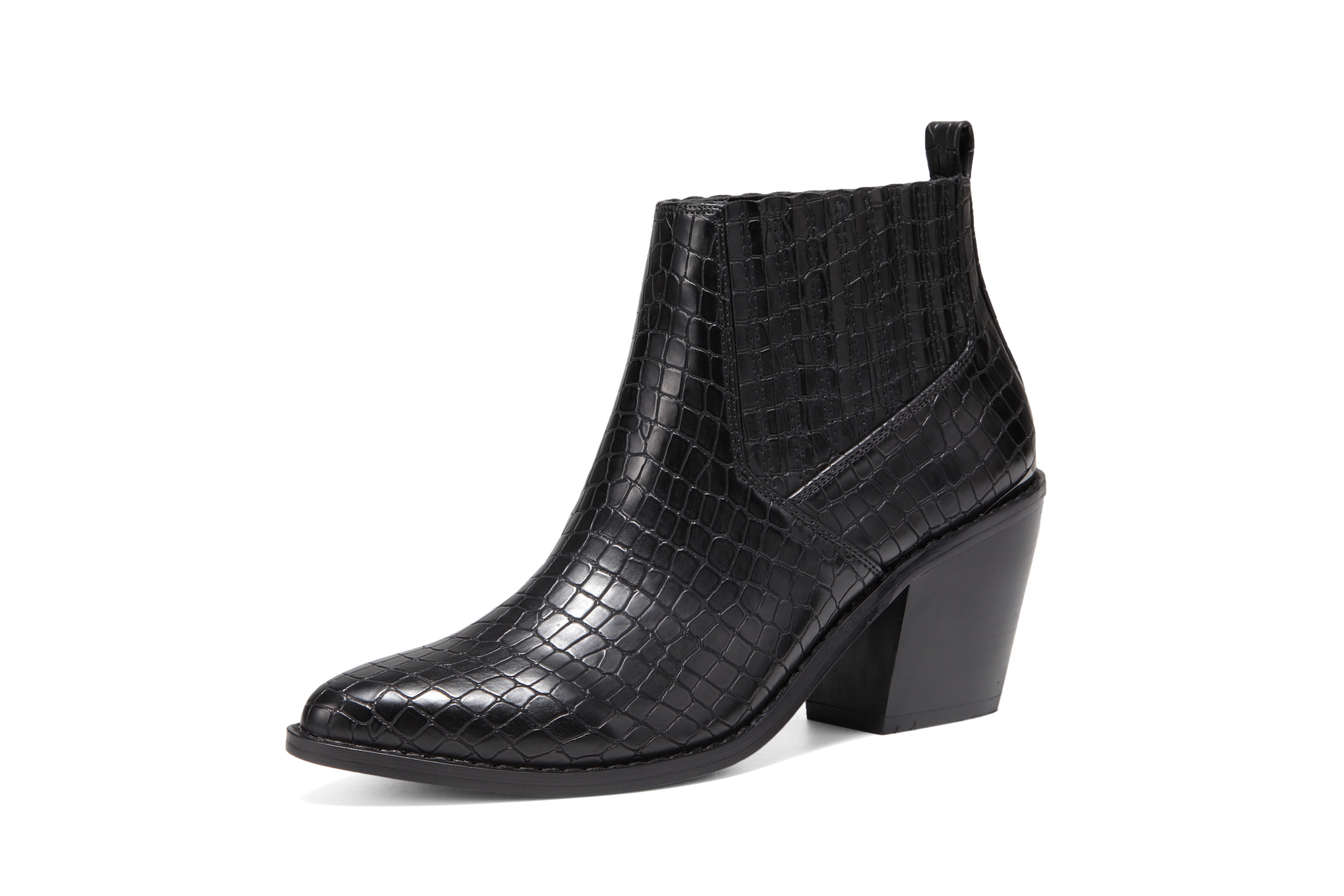 2021 Chunky Heels Ankle Boots Genuine Leather Winter Boots