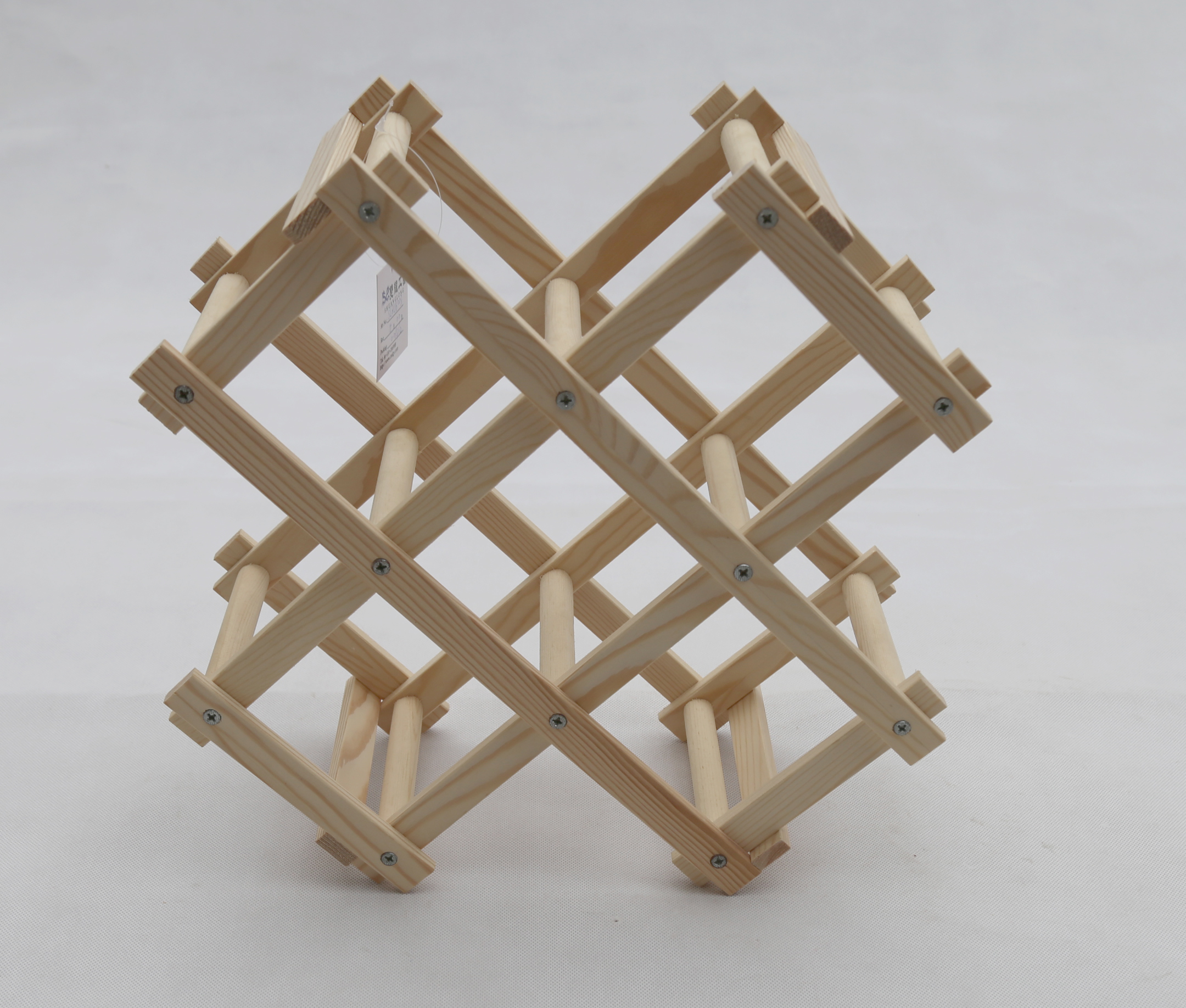 Natural color wooden wine storage rack