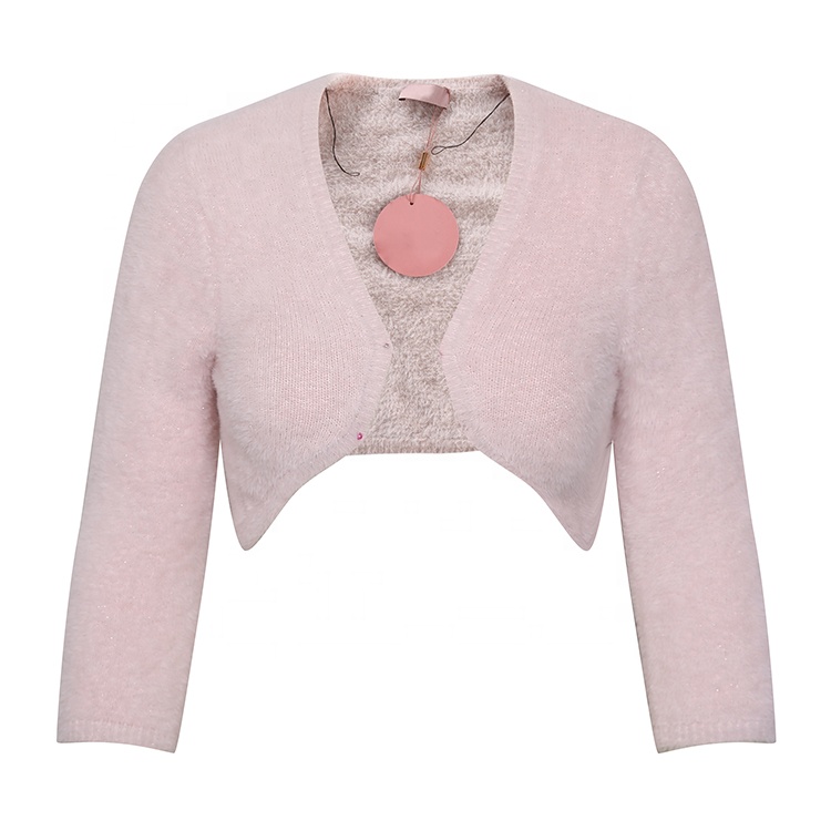 Polyamide fleece cardigans ladies long sleeve short cardigan sweater for woman