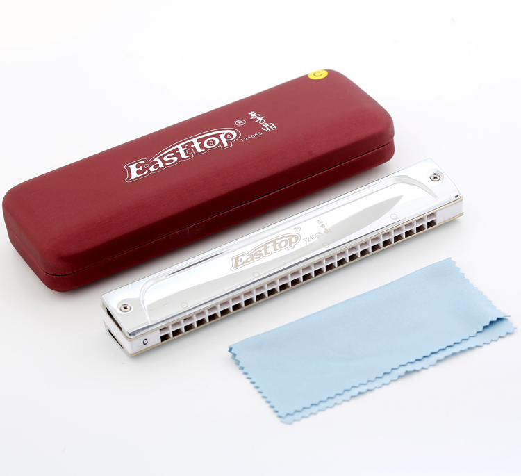 T2406S EASTTOP professional harmonica in leather harmonica case good sound with key of C