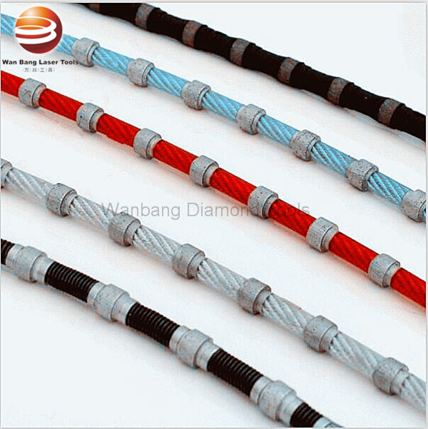 Diamond wire saw for reinforced concrete and stone