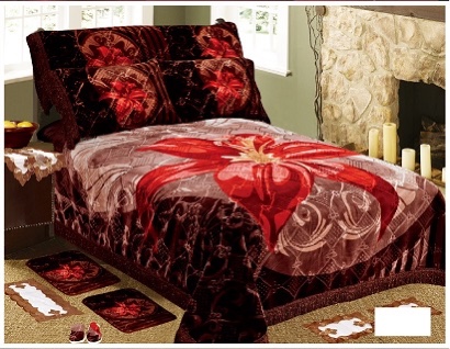 4pcs Set Raschel Blanket