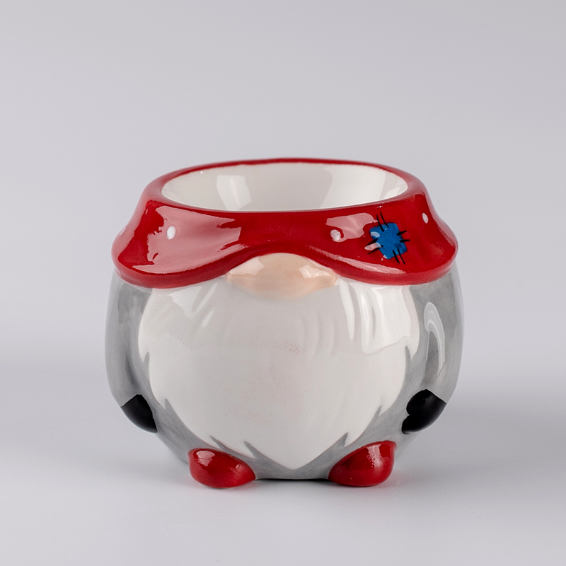 Ceramic Santa Claus Shaped Egg Cup Christmas egg Holder Christmas Design Table Decoration Kitchen Gifts