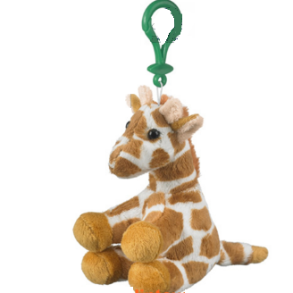 Custom plush giraffe animal keychain