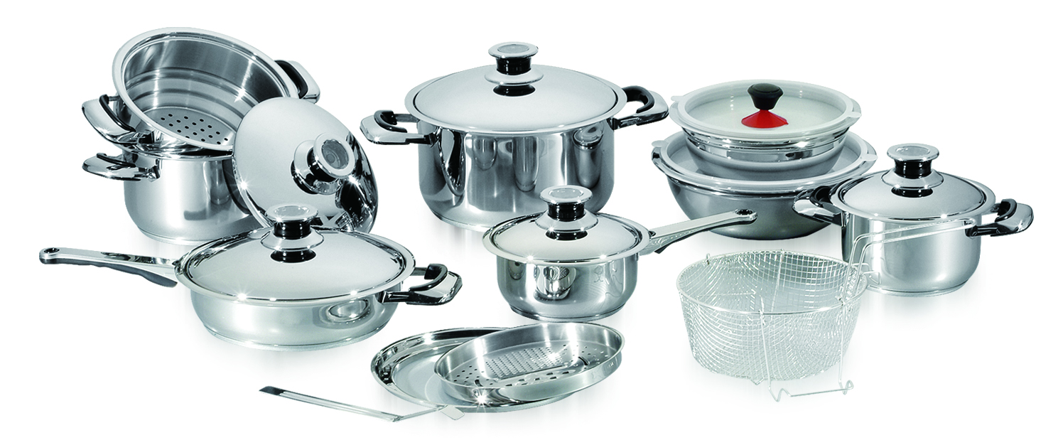 21pcs High quality Stainless steel Kitchen cookware cooking pot set and cookware casserole set