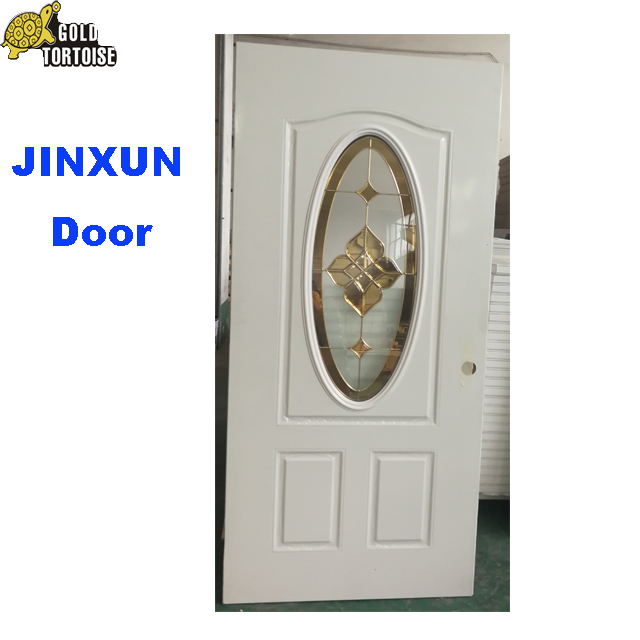 Steel Door With Oval Glass American Style,Entry Door