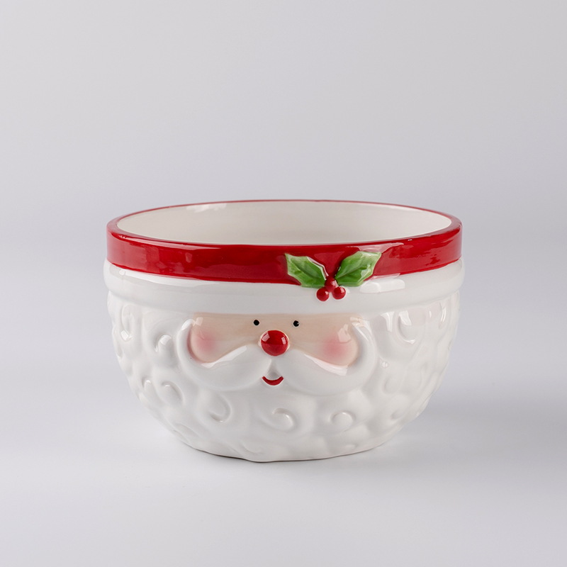 ceramic santa claus shape soup bowl christmas bowl for salad