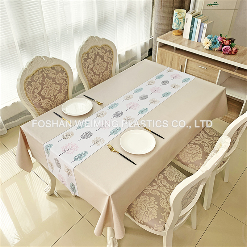 Printed PVC Table Cloth With Fabric Backing
