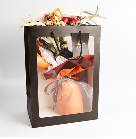 Flower bag with PVC window