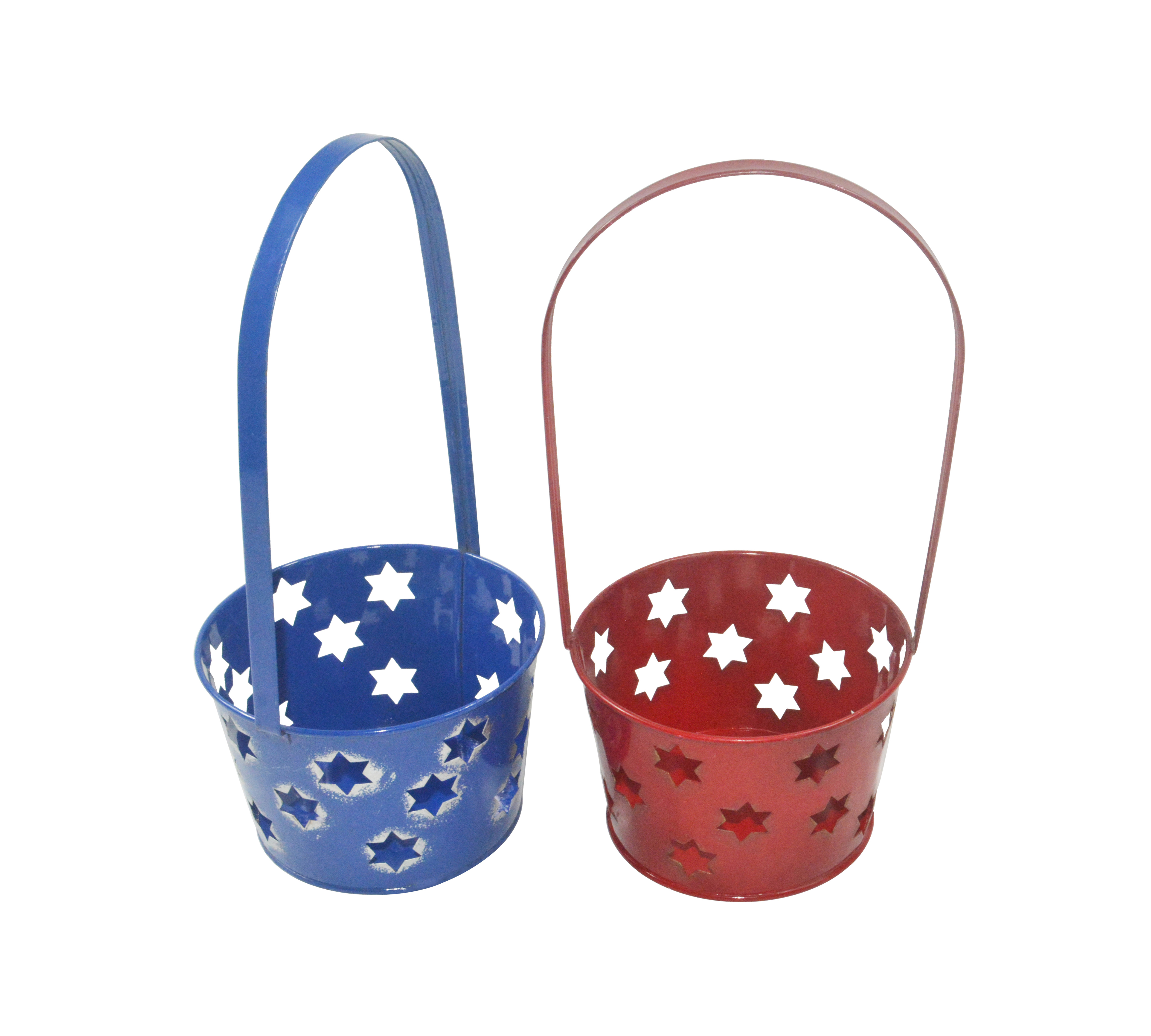 Christmas Colorful Star hollowed-out pattern gift storage basket with handle