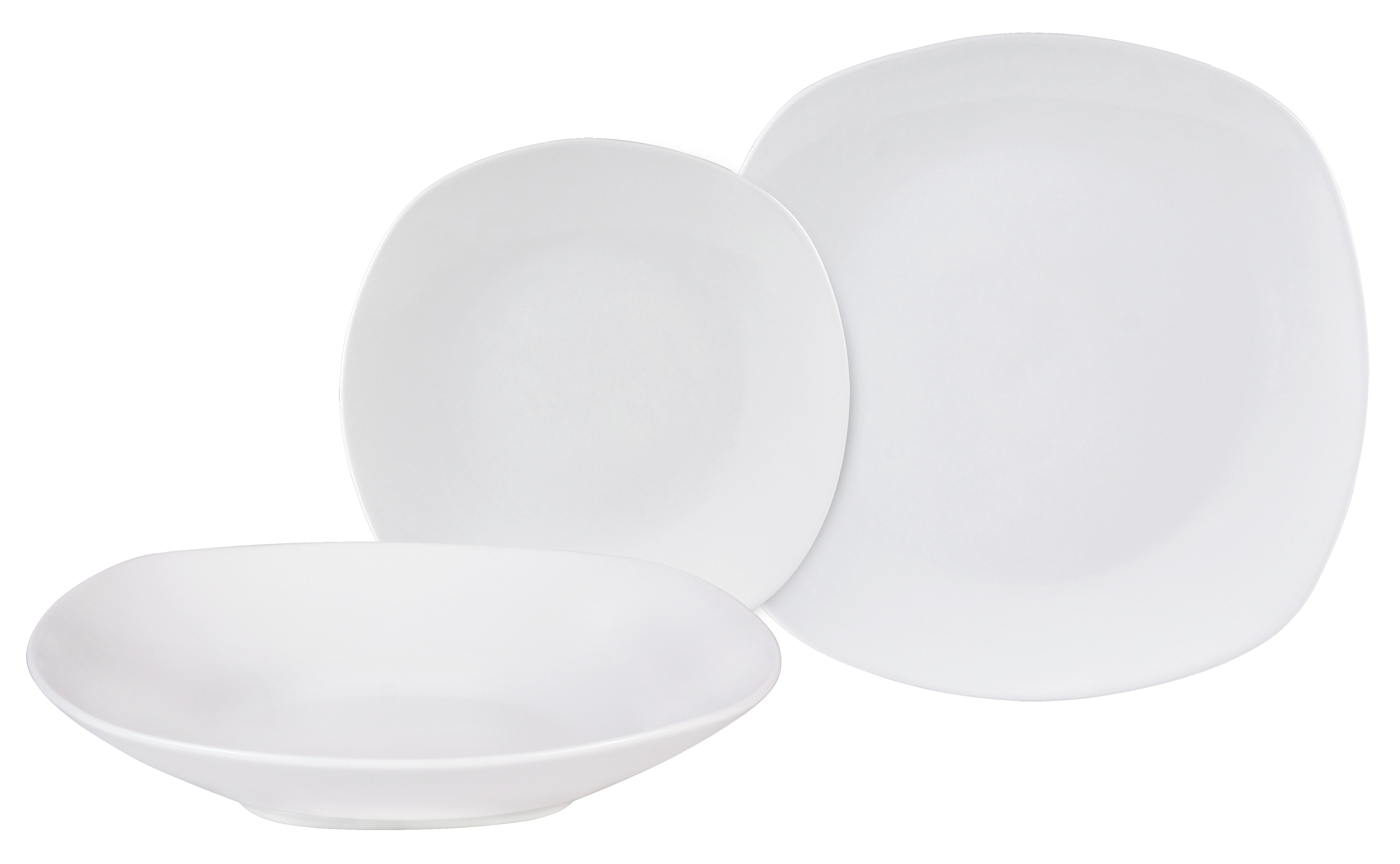18pcs white square dinner set