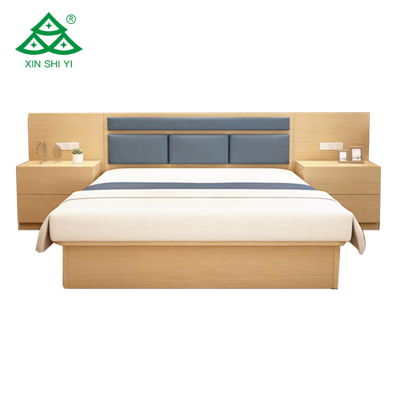modern hotel furniture wooden bedroom double bed furniture set wholesale