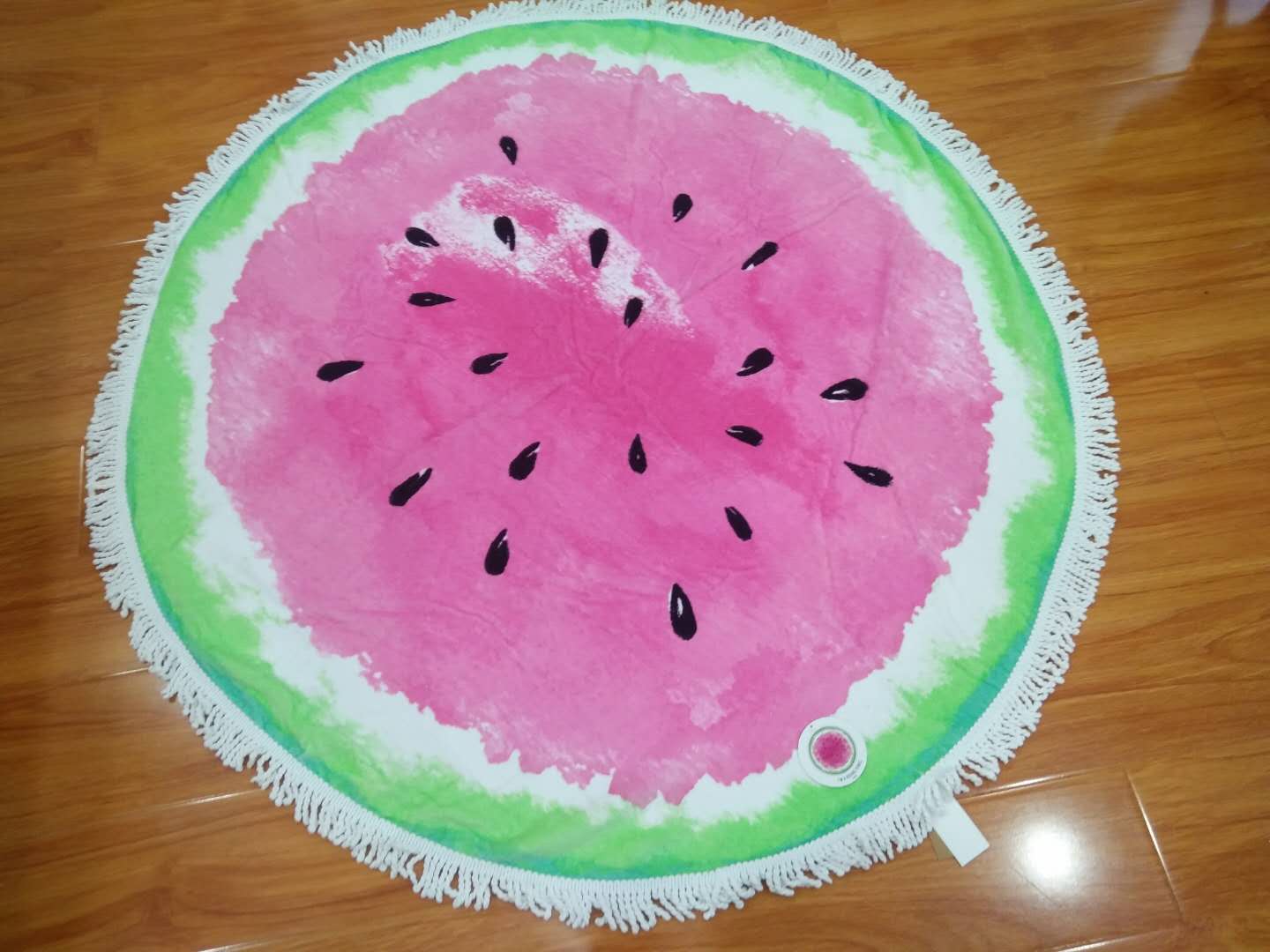 Cotton printed tassel round beach towel