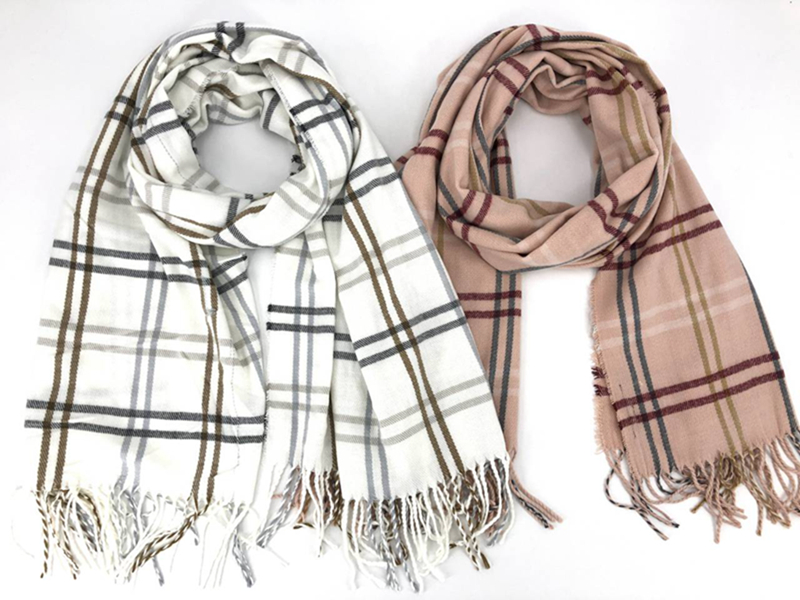 Autumn and winter scarf acrylic and cotton women light plaid fabric scarf