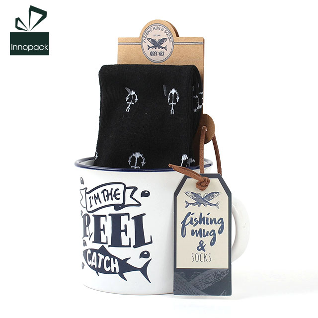 Fishing mug with socks gift set