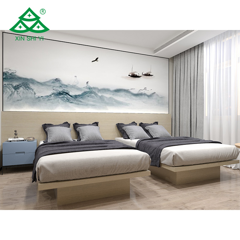 Modern simple 3 hotel bedroom furniture set design