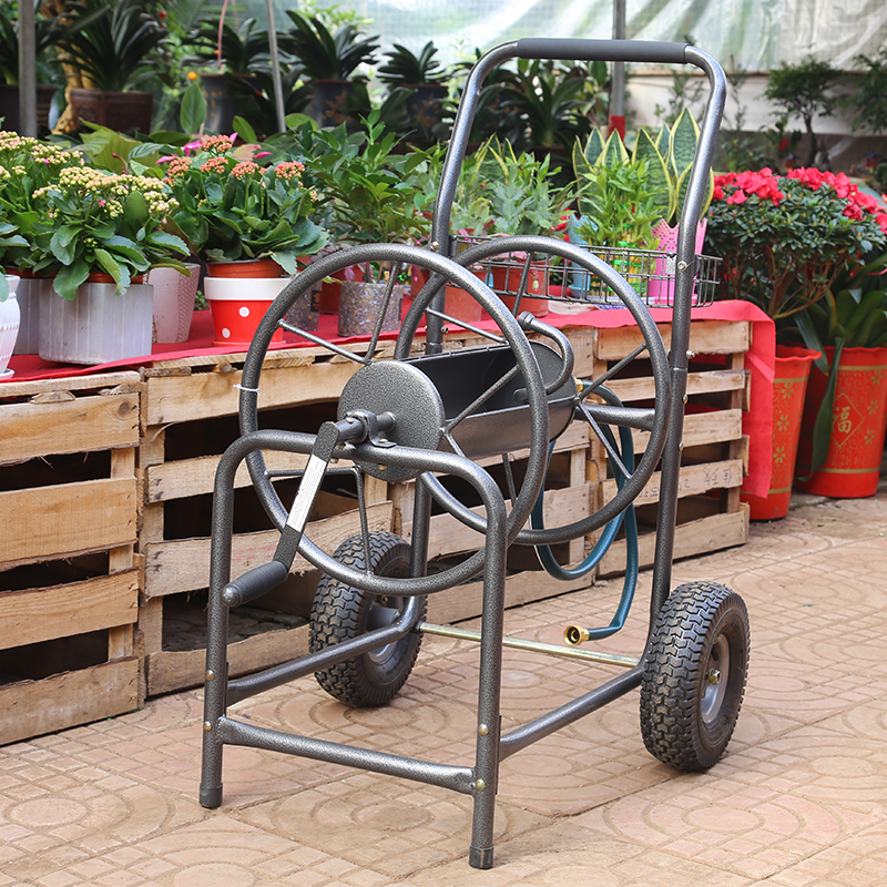 Stainless steel garden hose water reel cart cable reel drum WITH TWO WHEELS INSTEAD OF FOUR WHEELS HR-010