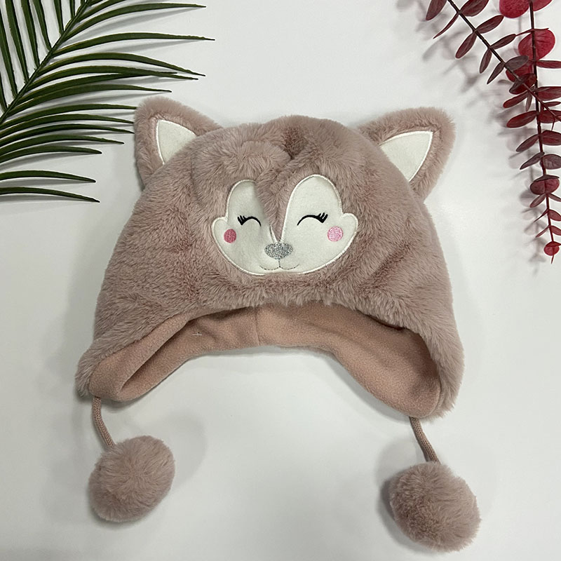 5500002697 Girls Fake Fur Cat Trapper Hat