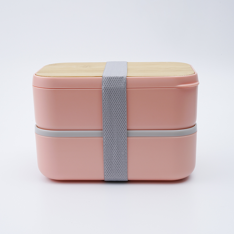 T116A new launched large size double bento box with cutlery salad box sushi box bread box lunch box for adult