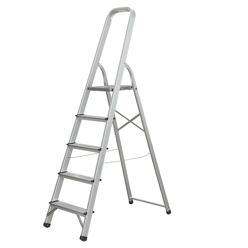 Comfortable 5 treads aluminium step ladders with EN131 certificate