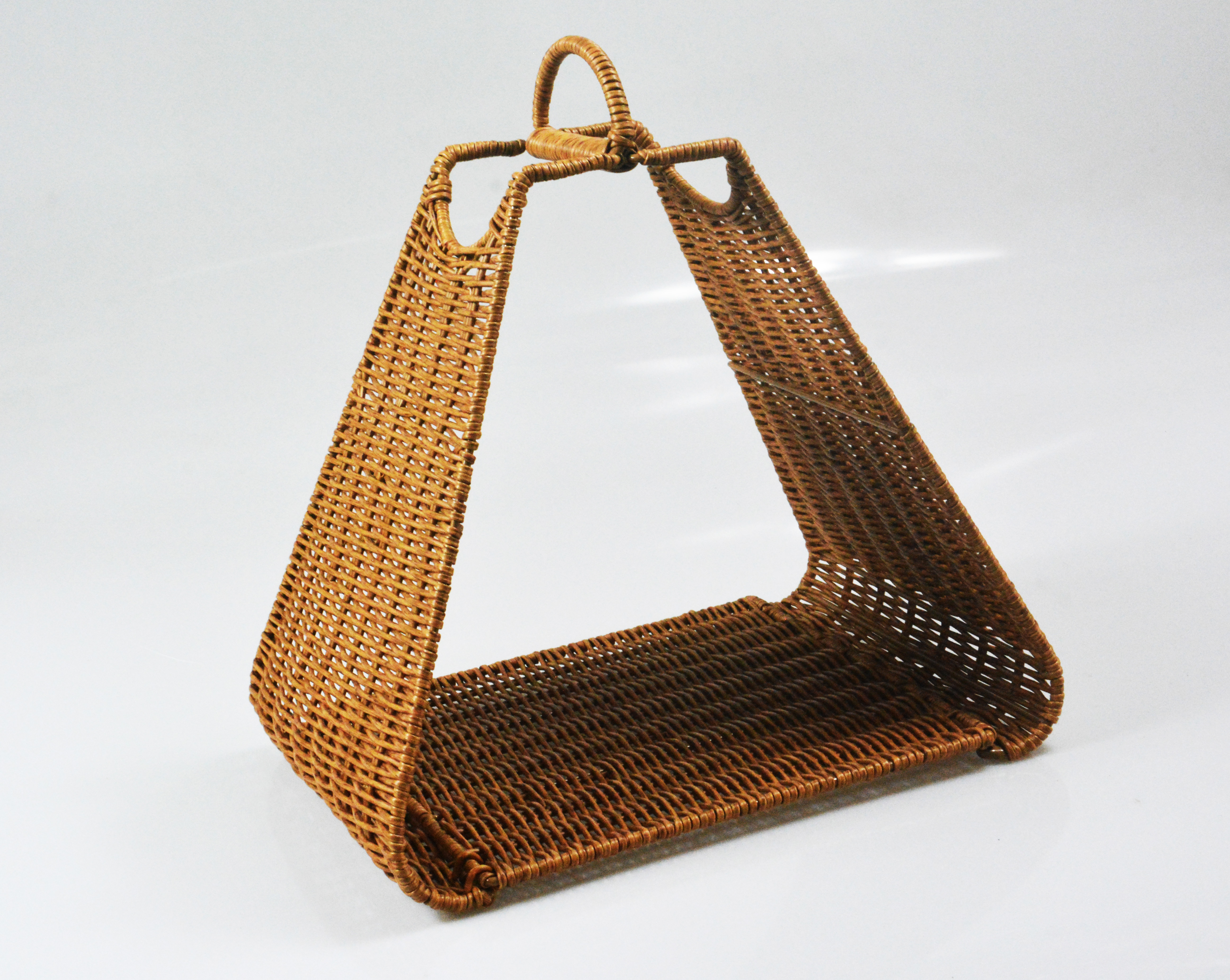Plastic rattan handwoven foldable magazine storage basket