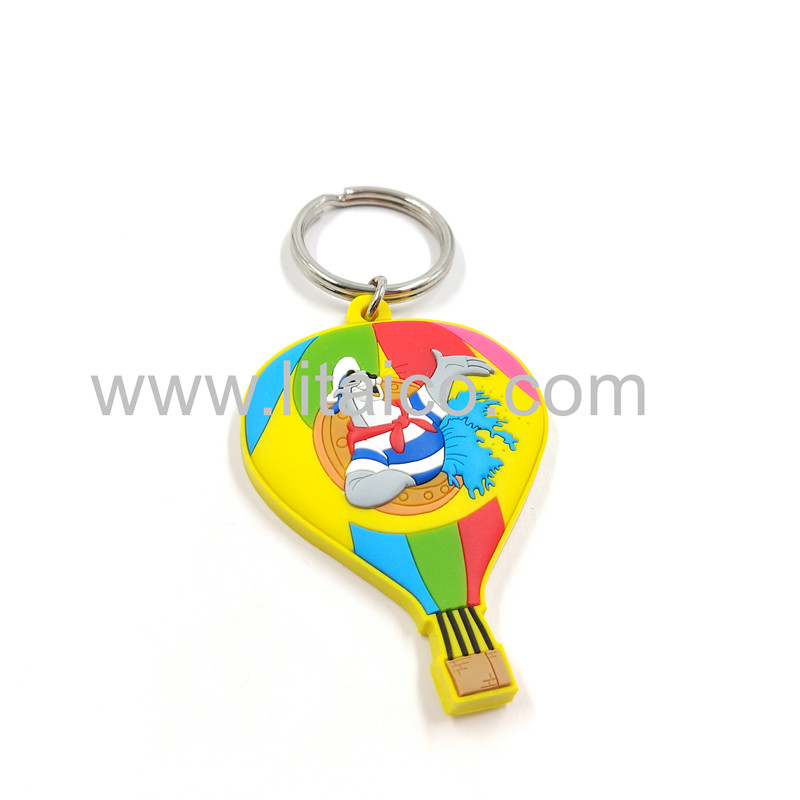 Coloured balloon PVC Keychain