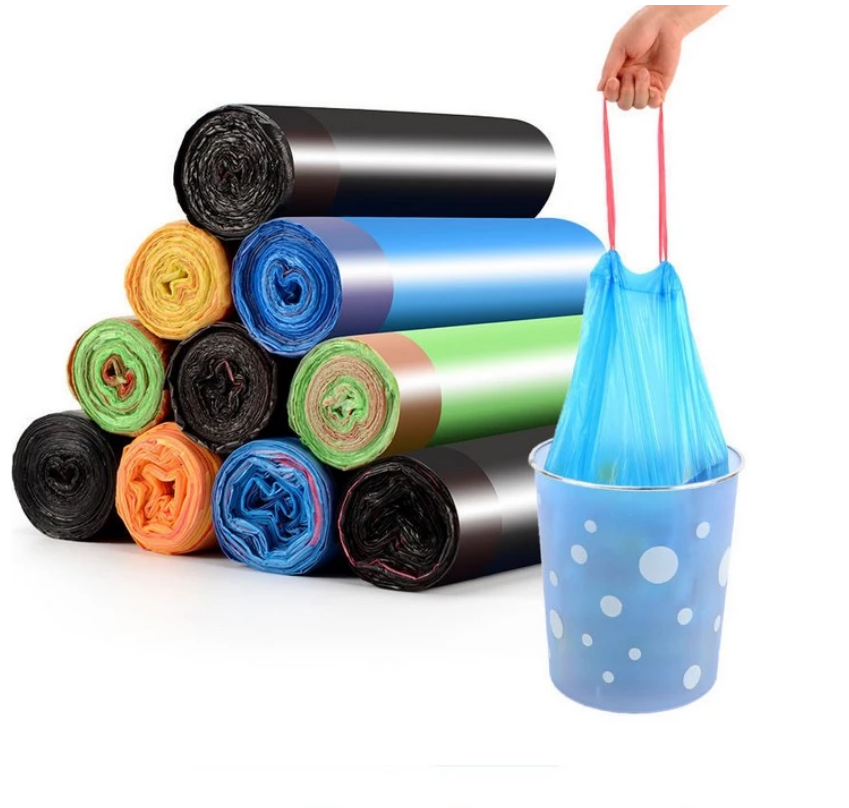disposable garbage bags with drawstring for household