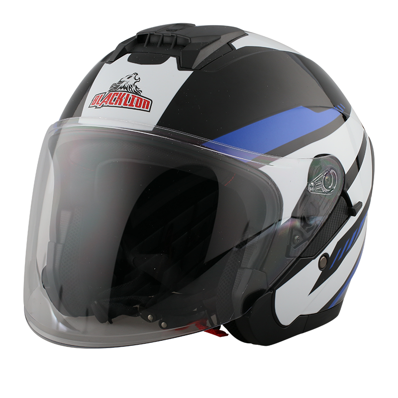 Double visors open face helmet 703 / Blacklion Helmet