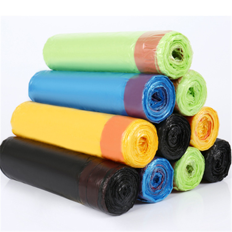 Disposable drawstring garbage bags for kitchen and office trash use
