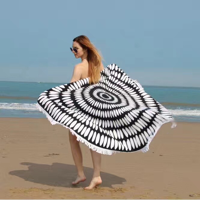 Customized printing microfiber round beach towel