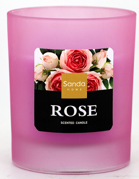scented candle in a glass candle holder