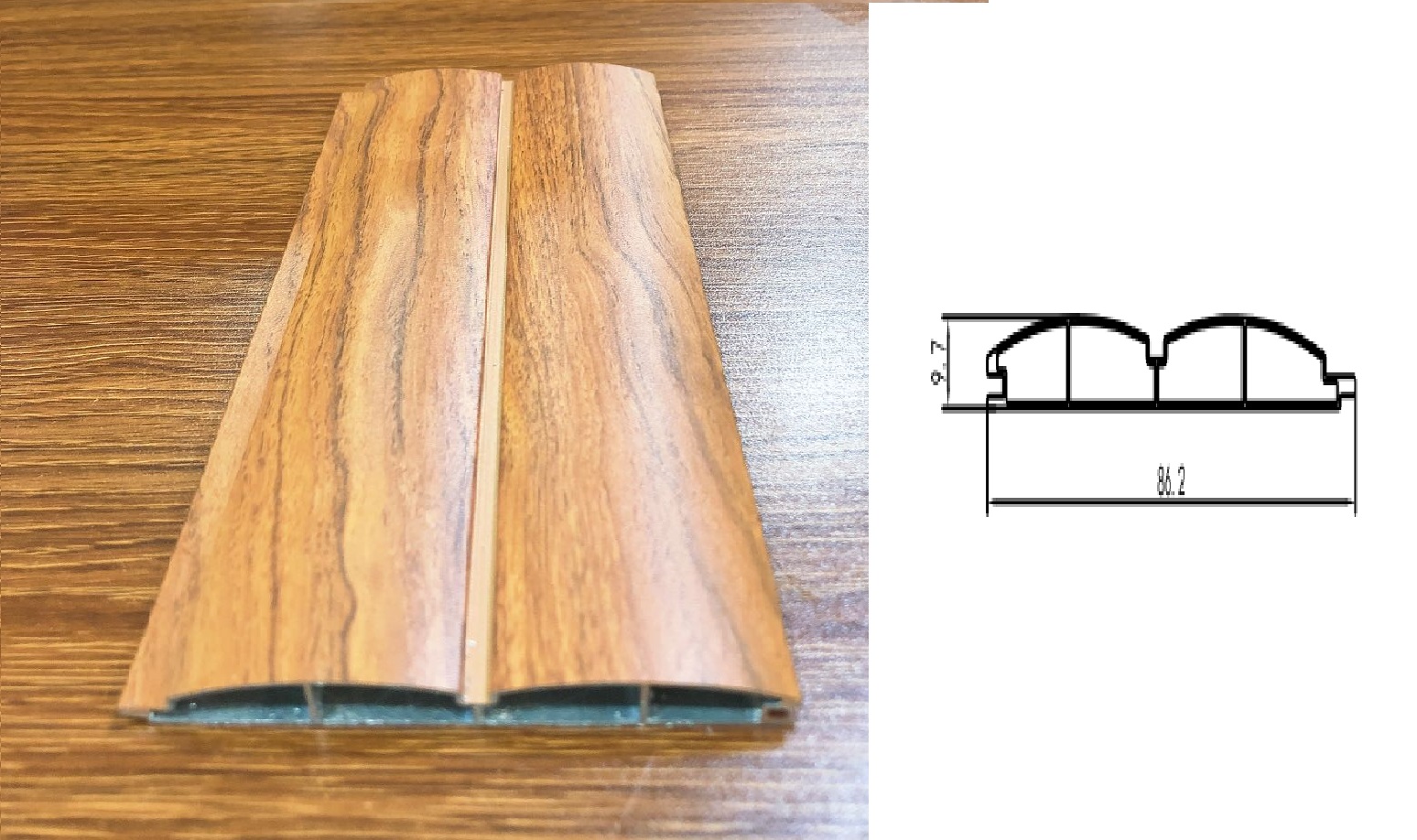 045 Woodgrain Kitchen/Cabinet Aluminum Profile Wave Plate