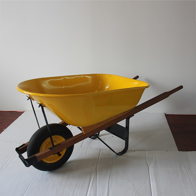 100L wheel barrow with wodden handle