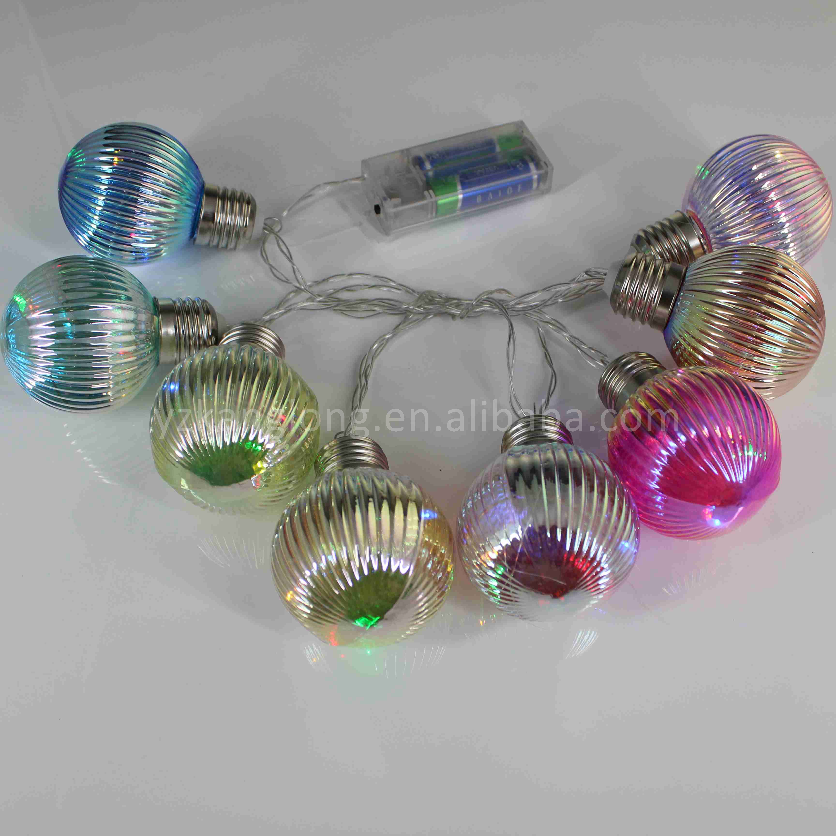 Streaked glass ball electroplating lamp string