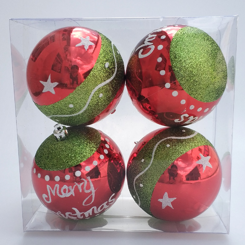 Christmas Tree Ornaments Plastic Christmas Painting Ball 8CM