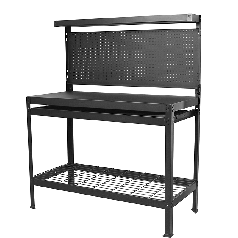 Steel work table with one drawer