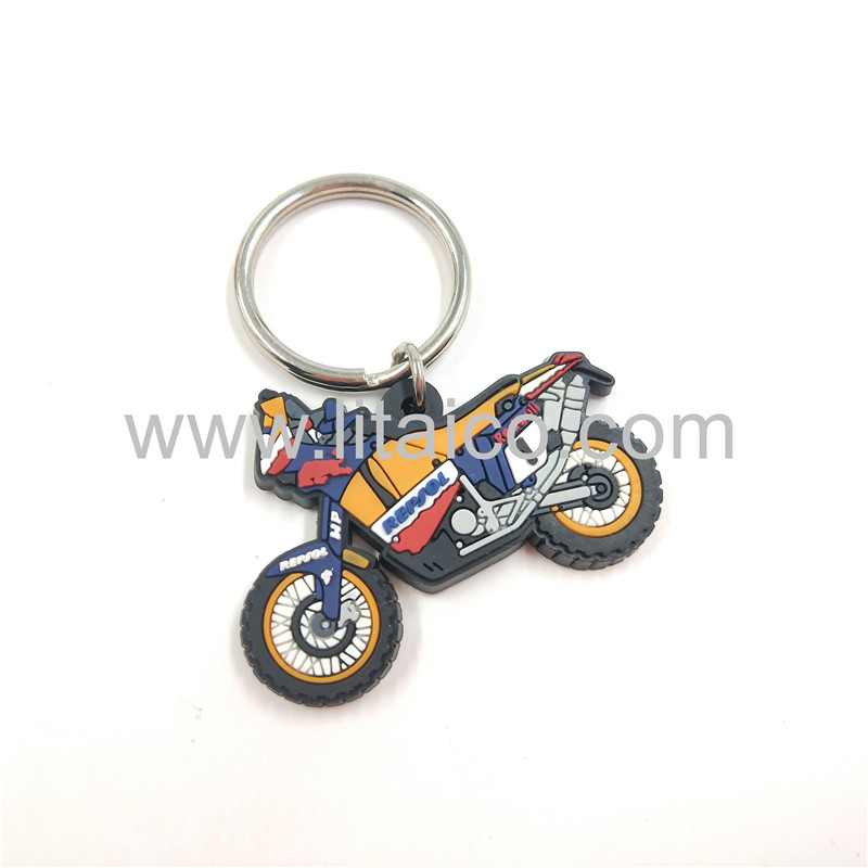 Scrambling motorcycle PVC Keychain