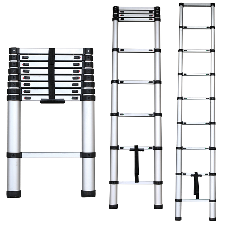 2.6m aluminium telescopic ladder with EN131-6 by TUV