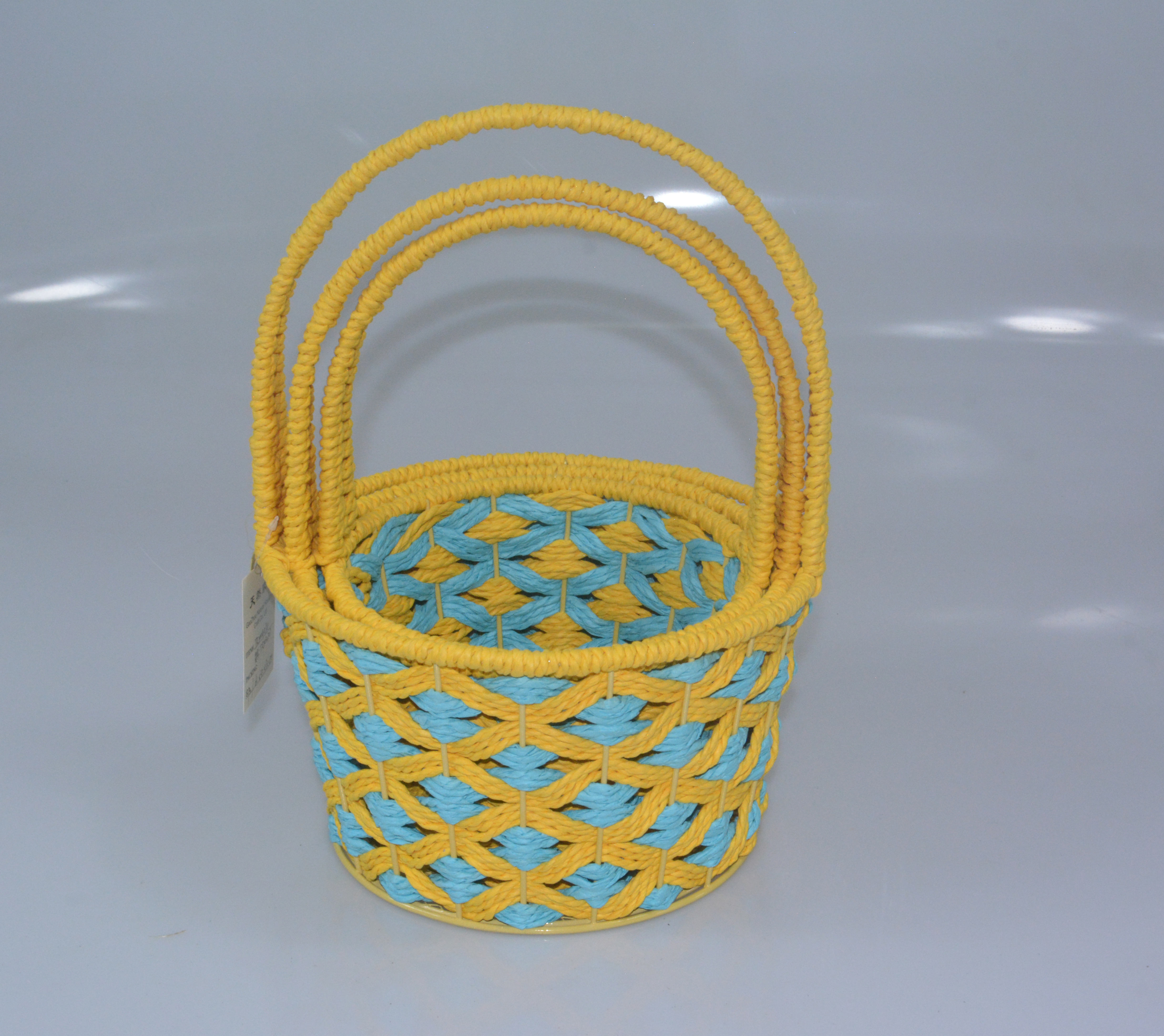Household paper rope handwoven storage basket fruit bread basket set of 3